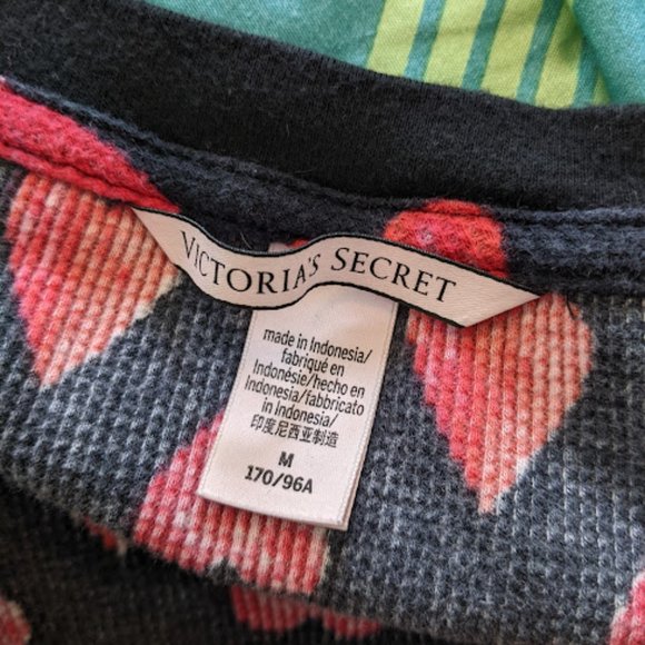 Victoria's Secret Black and Red Heart Henley Dress Size M - Picture 3 of 9